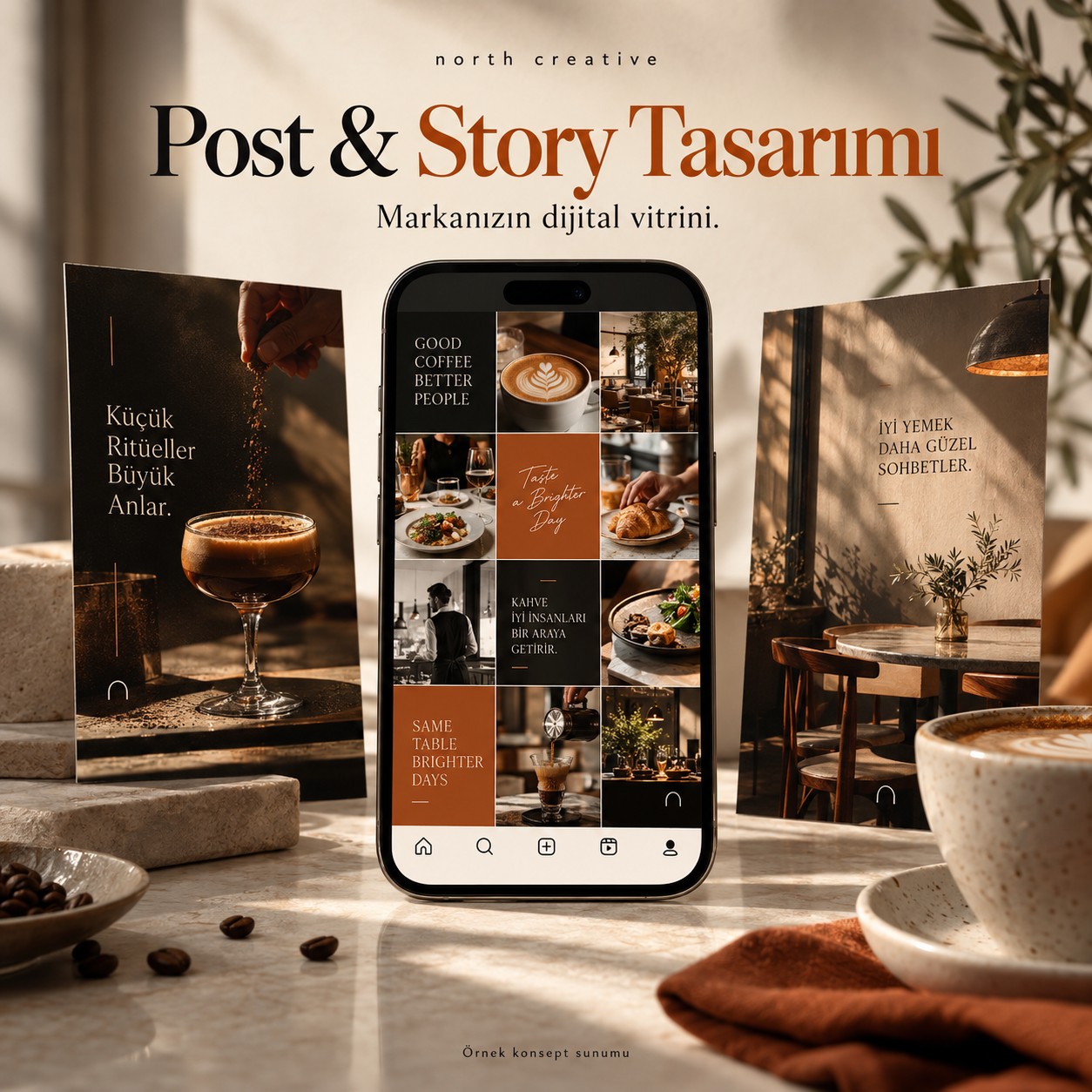North Creative Post ve Story Tasarımı — örnek konsept sunumu