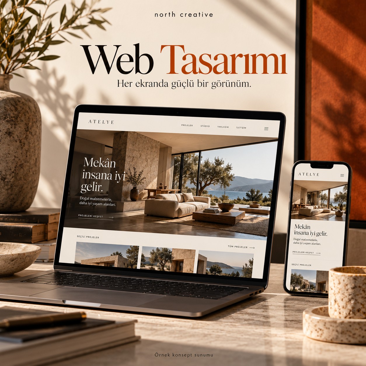 North Creative Web Sitesi Tasarımı — örnek konsept sunumu